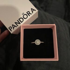 Pandora Silver Ring with Sparkling Stones